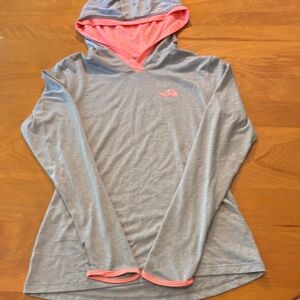 The North Face Women's Gray Hoodie with Pink Accents